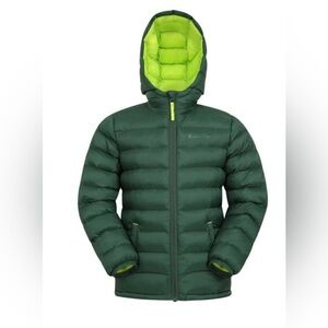 Mountain Warehouse Seasons Kids Insulated Jacket Green Puffer with Hood, Size L